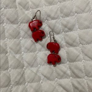 red and black earrings
